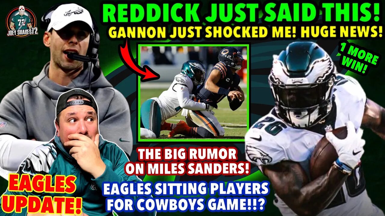 WHAT! REDDICKS COMMENT ON GANNON! Saving Sanders For Playoffs? Sitting Players vs Cowboys WHAAAT!?