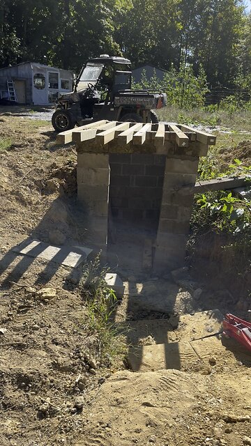 Cellar Build is Coming Along 🧱 #ChamberlinFamilyFarms #construction #masonry #cellar