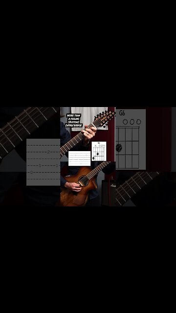 More than a feeling verse and chorus play through with guitar tabs #shorts