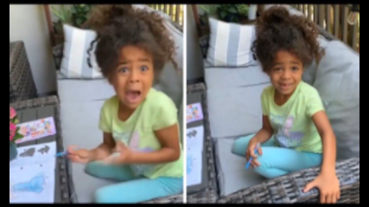 Little girls hilarious reaction to James Brown challenge