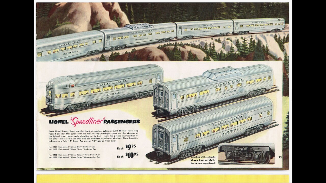 Lionel 2500 Series Aluminum Passenger Cars 1952-53