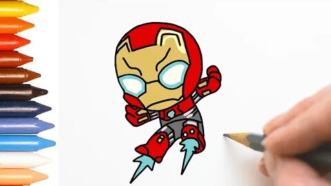 COMO DESENHAR HOMEM DE FERRO KAWAII - FÁCIL
