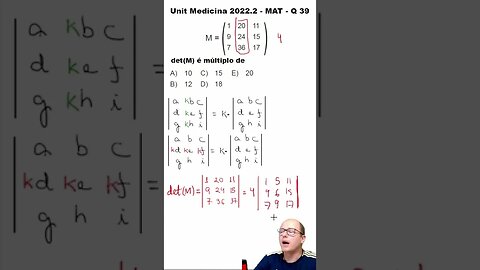 Vestibular Medicina UNIT 2022.2 Questão 39 #shorts