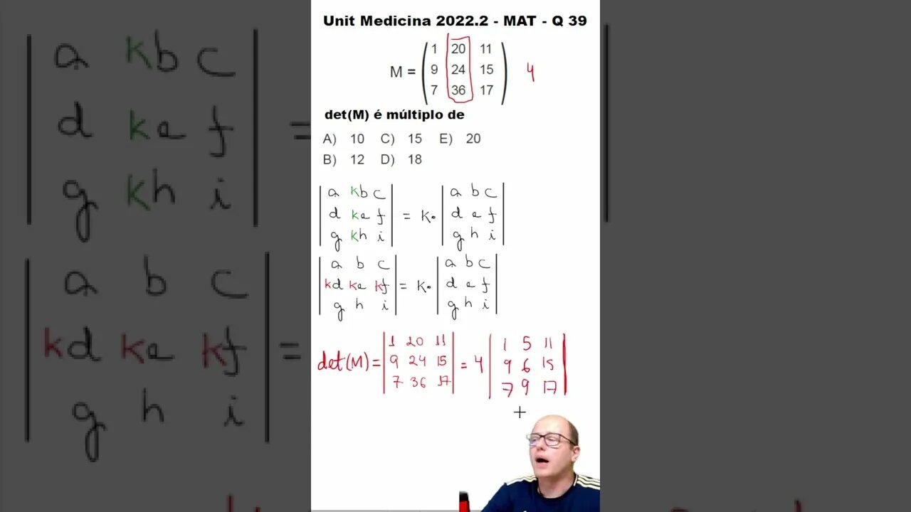 Vestibular Medicina UNIT 2022.2 Questão 39 #shorts