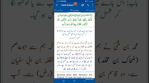 Hadees SHARIF Sahi bukhari SHARIF hadees number #258 in arbic urdu and English language