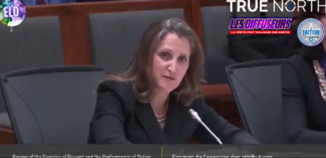 La vice première ministre (CA) Chrystia Freeland dans l'eau chaude au sujet du convoi de la liberté