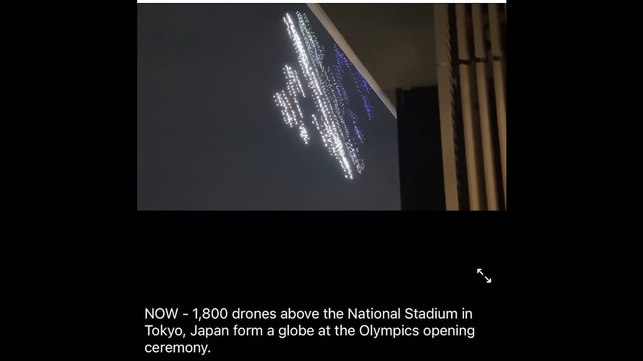 TSVN94 7.2021 1,800 Drones Above the National Stadium in Tokyo, Japan, Form a Globe at the Olympics