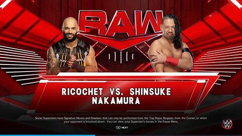 WWE Monday Night Raw Shinsuke Nakamura vs Ricochet