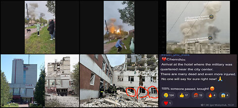 Chernihiv: Russian missile strike to a hotel with Ukrainian soldiers
