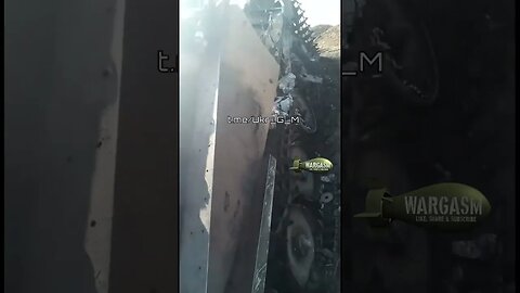 Disabled British Spartan troop carrier after artillery hit