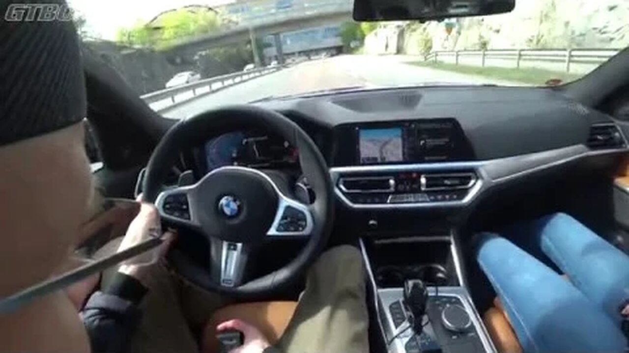 POV everyday driving G20 BMW 330i defensive semi-automomous driving