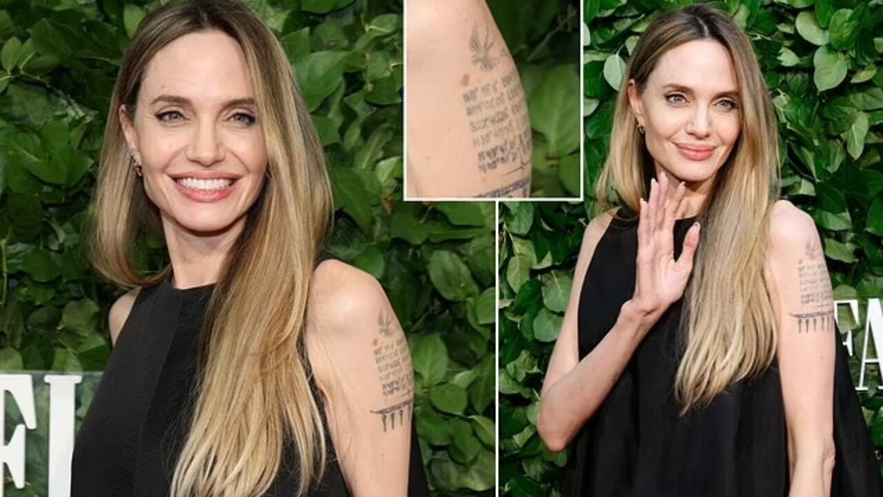 Angelina Jolie Shows Off New Arm Tattoo!