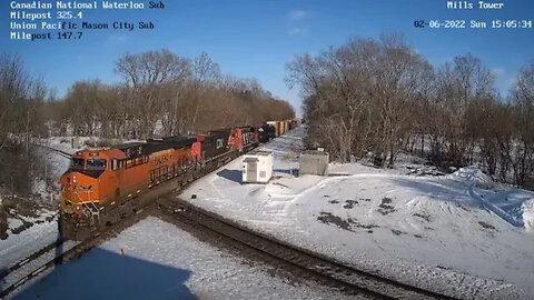 WB CN L571 Manifest at Mills Tower on February 6, 2022 #Steel Highway#