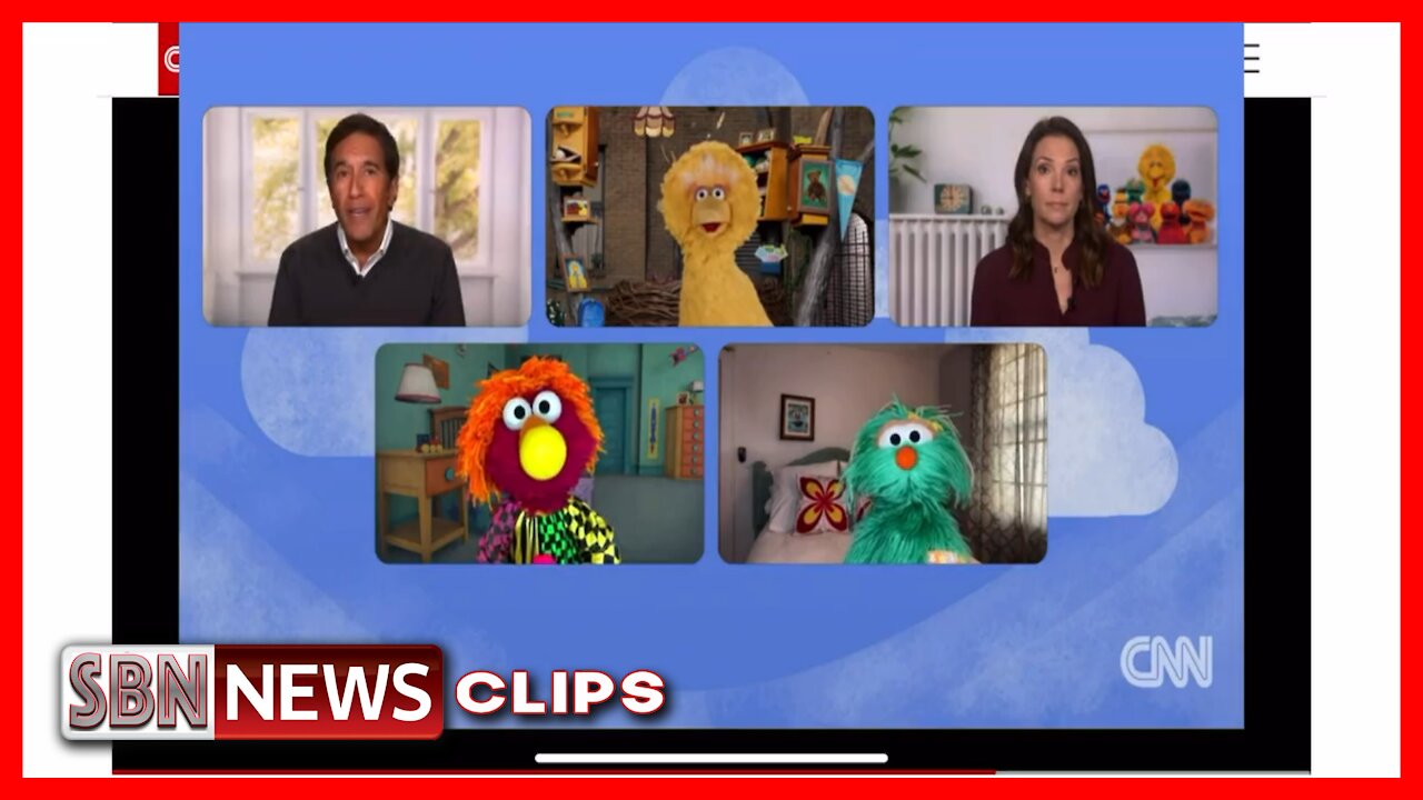 Sesame Street With American TV Network CNN Telling Kids to Get the Covid-19 Vaccines. - 4910
