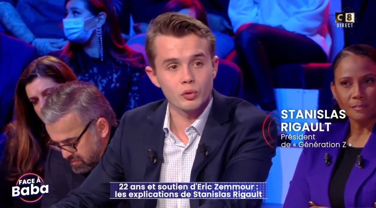 Vidéo 12/12 - Éric Zemmour répond à Stanislas Rigault (invités à Face à Baba sur C8 le 16 décembre 2021)