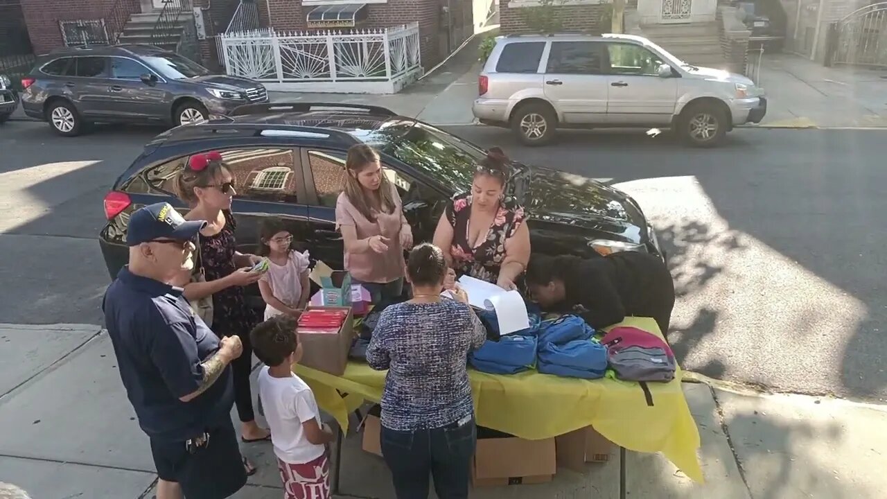 The #BacktoSchool2023 #BackToSchool Backpack Giveaway at PS 83 Annex 1840 Bogart Avenue Morris Park