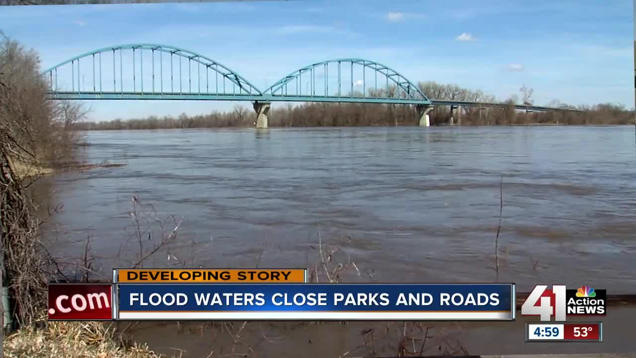 Missouri River continues rise in Leavenworth County