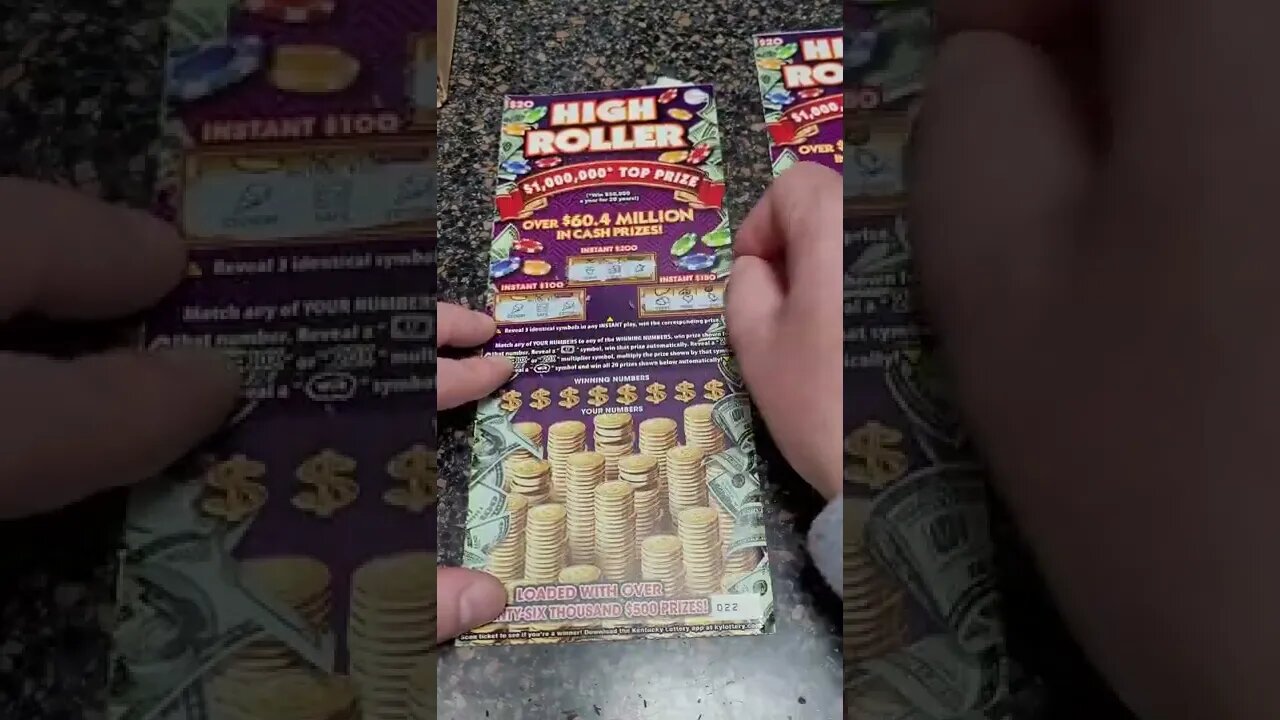 BIG Winning Scratch Off Lottery Ticket High Roller!!