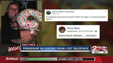 Friendship blossoms from lost backpack