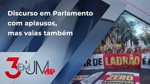 Manifestantes protestam nas ruas de Lisboa contra visita de Lula