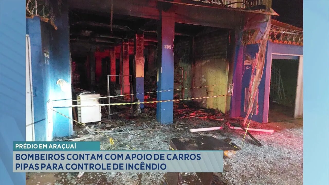 Prédio em Araçuaí: Bombeiros Contam com Apoio de Carros Pipas para Controle de Incêndio.