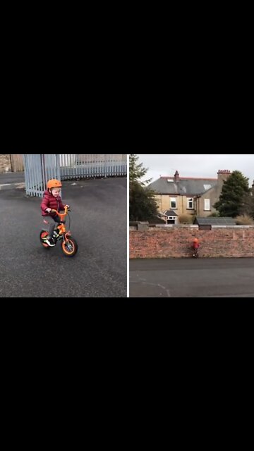 Kid Learns How To Ride Bike, Immediately Crashes Into Wall