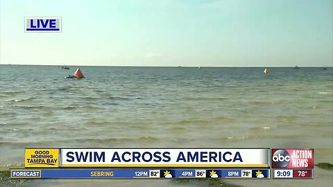 Hundreds take to the water for Swim Across America