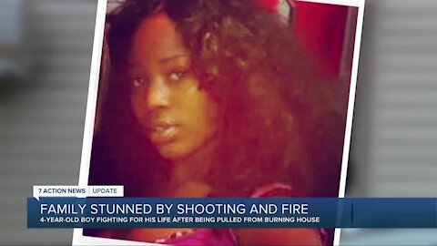 Family shocked by shooting & fire that killed woman, hurt 4-year-old