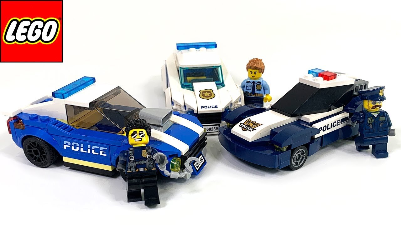 Lego Stories with Motorbike Police Cars Trucks Experimental cars Toy Vehicles for Kids