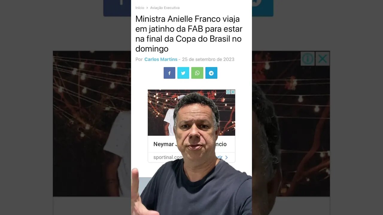 Ministra Anielle Franco viaja em jatinho da FAB para estar na final da Copa do Brasil #shorts