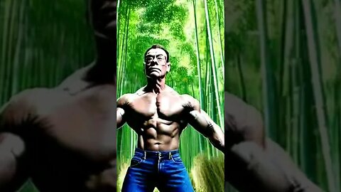 Jean Claude Van Damme Training in Bamboo Forest AI Generated Video