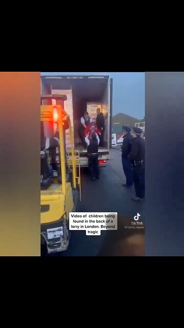 Young children found & saved from back of lorry in London.