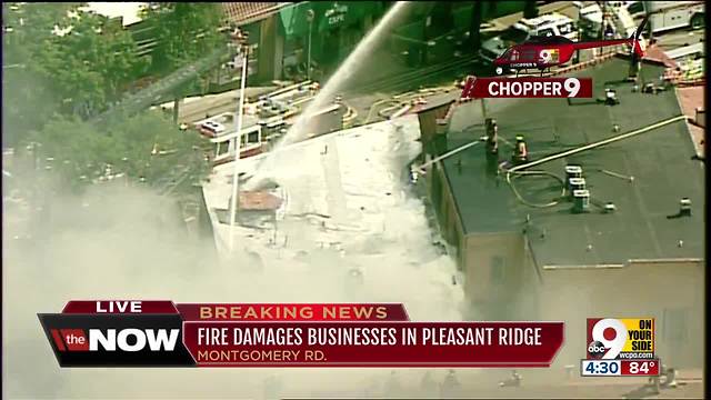 Chopper 9 Exclusive: Aerial view of fire above Molly Malone's in Pleasant Ridge