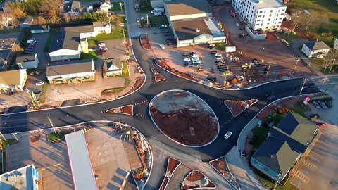 360 Degree Drone Shot of a Roundabout Construction