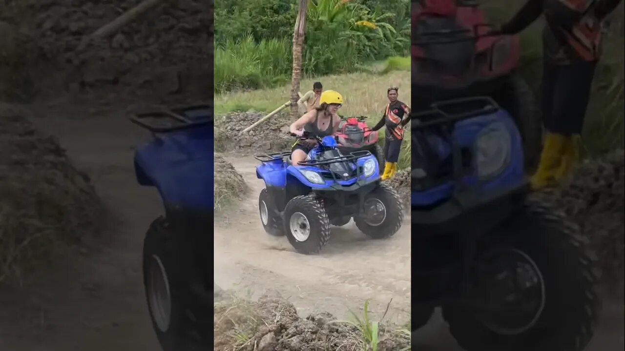 Young girl takes control of an 4-Wheeler like a BOSS! Bali Indonesia style!