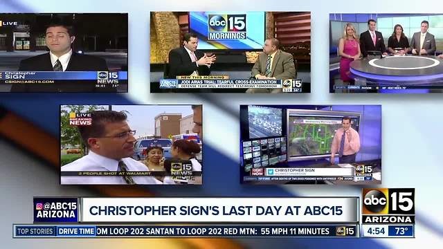 Friday is Christopher Sign's last day on ABC15 Mornings