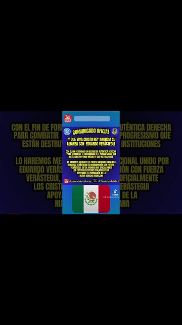 📣Y QUE VIVA CRISTO REY ANUNCIA SU ALIANZA CON EDUARDO VERÁSTEGUI #eduardoverástegui