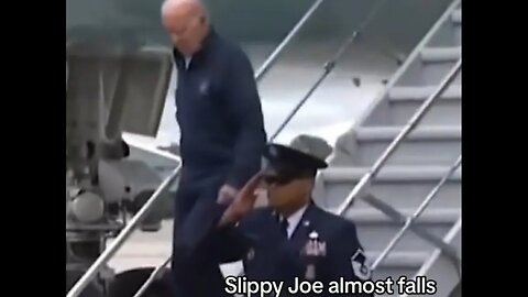 Sleepy Joe Biden Stairs Fall Again Almost 9/26/23 #trump #biden #2024elections #shorts