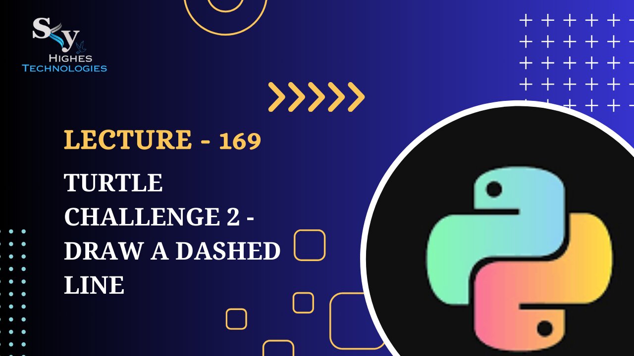 169. Turtle Challenge 2 - Draw a Dashed Line | Skyhighes | Python