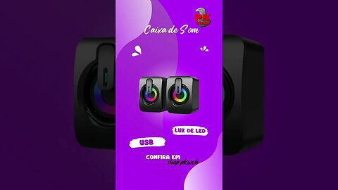 Caixa de Som Stereo USB com Luz de led