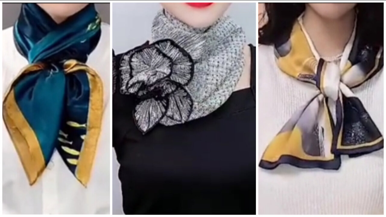 Beautiful scarf styles tutorial. How to tie a scarf knot.