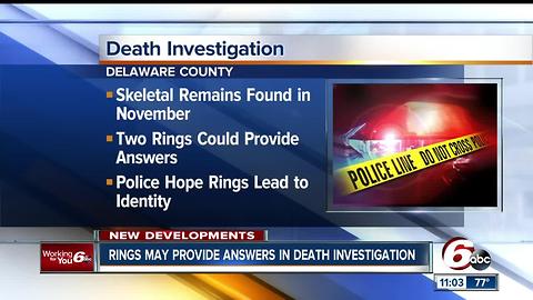 Police hope two rings can help them identify a person found dead along railroad tracks in Delaware County