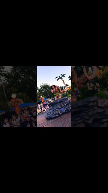 Maui float in Magic Happens #disneyland #magichappens #moana #maui #parade