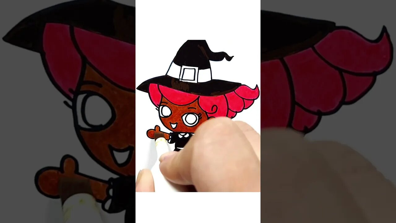 How to draw and paint Chocolyne Witch from Chocolix Halloween #shorts