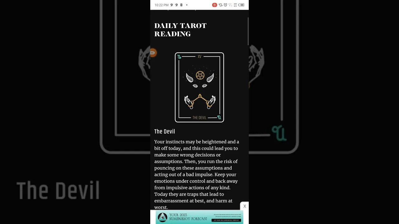 THE DEVIL DAILY TAROT READING