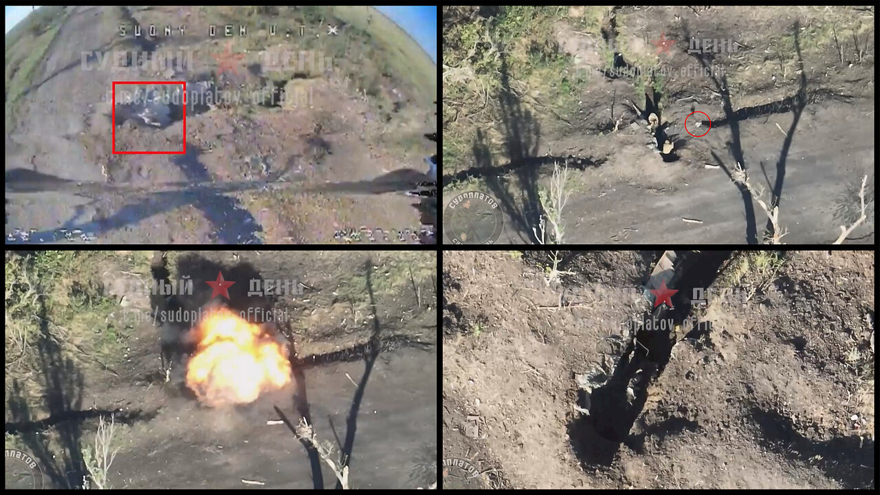 Russian FPV drone jumps into the Ukrainian trench