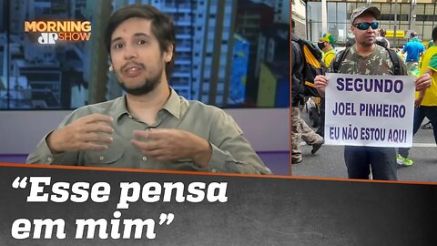 Manifestante bolsonarista ironiza Joel: 'Segundo ele, não estou aqui'