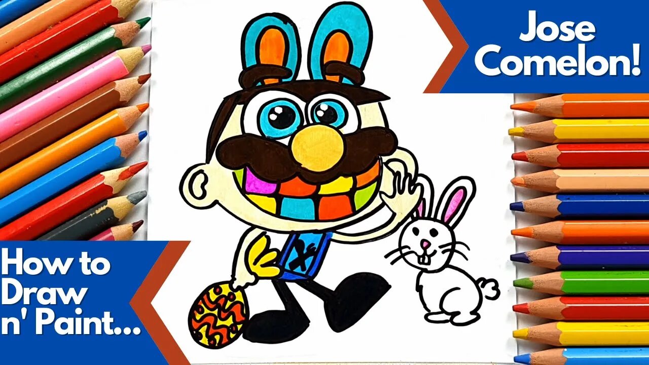 How to draw and paint Jose Comelon for Easter