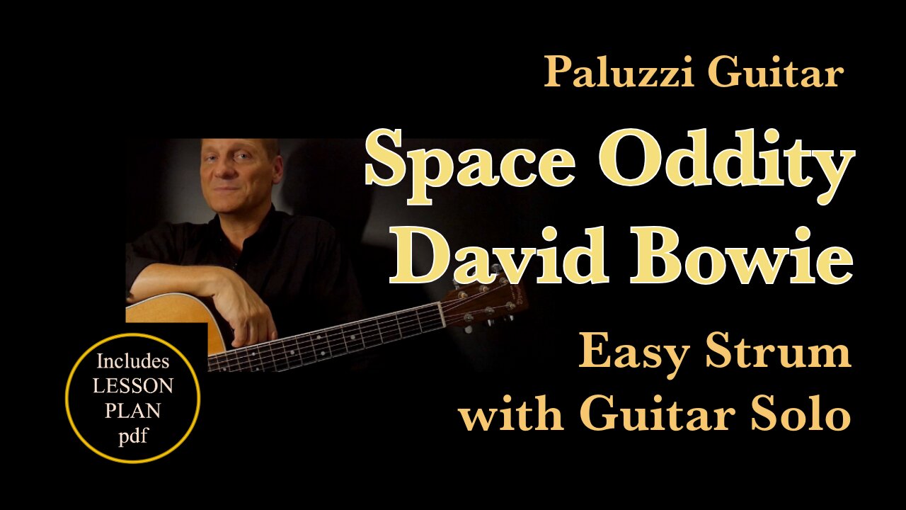 David Bowie Space Oddity Easy Strum Guitar Lesson [Major Tom]