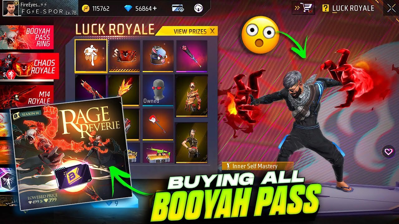 Buying New BOOYAH PASS & ALL EVENTS 🔥 - FREE FIRE NEW EVENTS !! FIREEYES GAMING